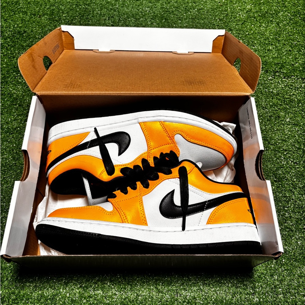 Jordan Women's Air Low SE in White, Orange, and Black